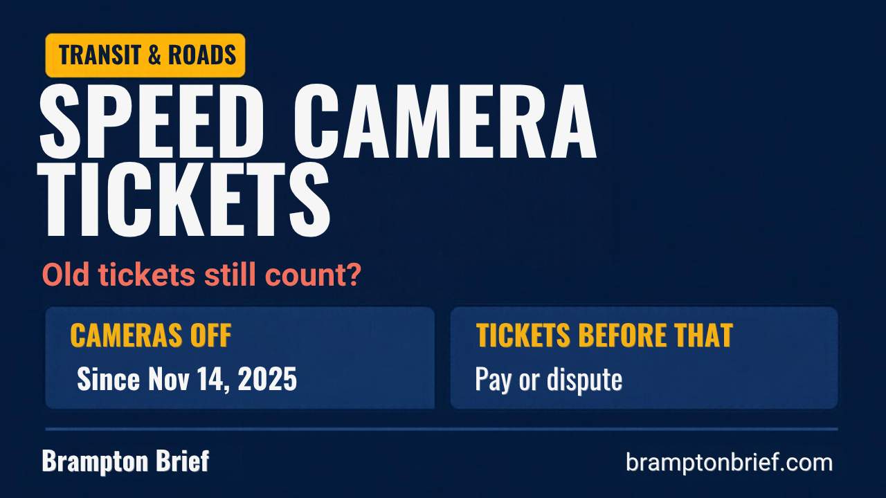 Brampton speed camera tickets: old tickets still valid after the Ontario ban